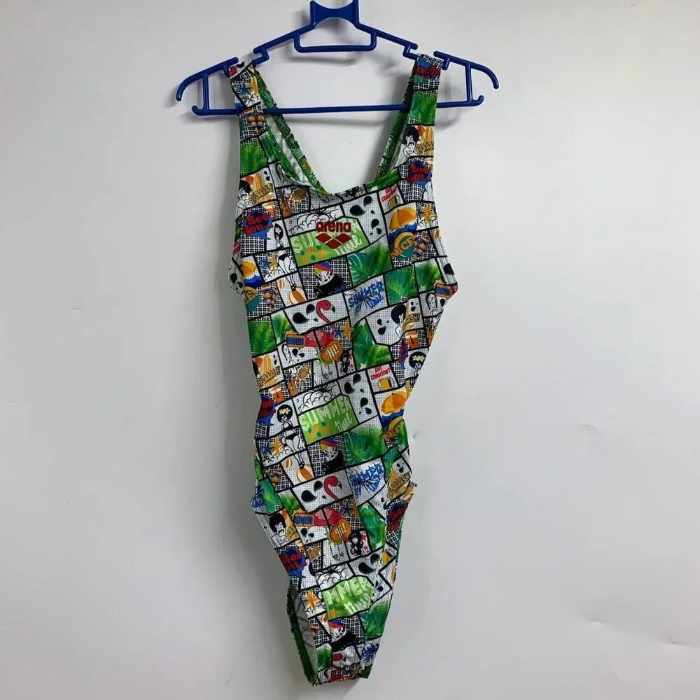 Arena Women's Summer Comic Swim Tech On Piece Swimsuit Size 22 NWT‎